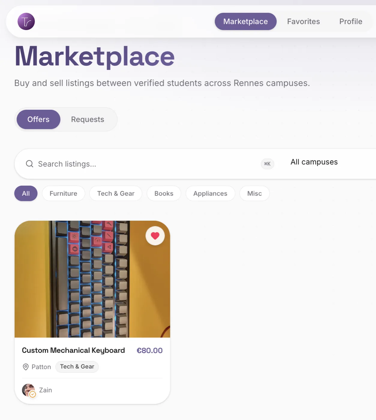 Marketplace browse UI